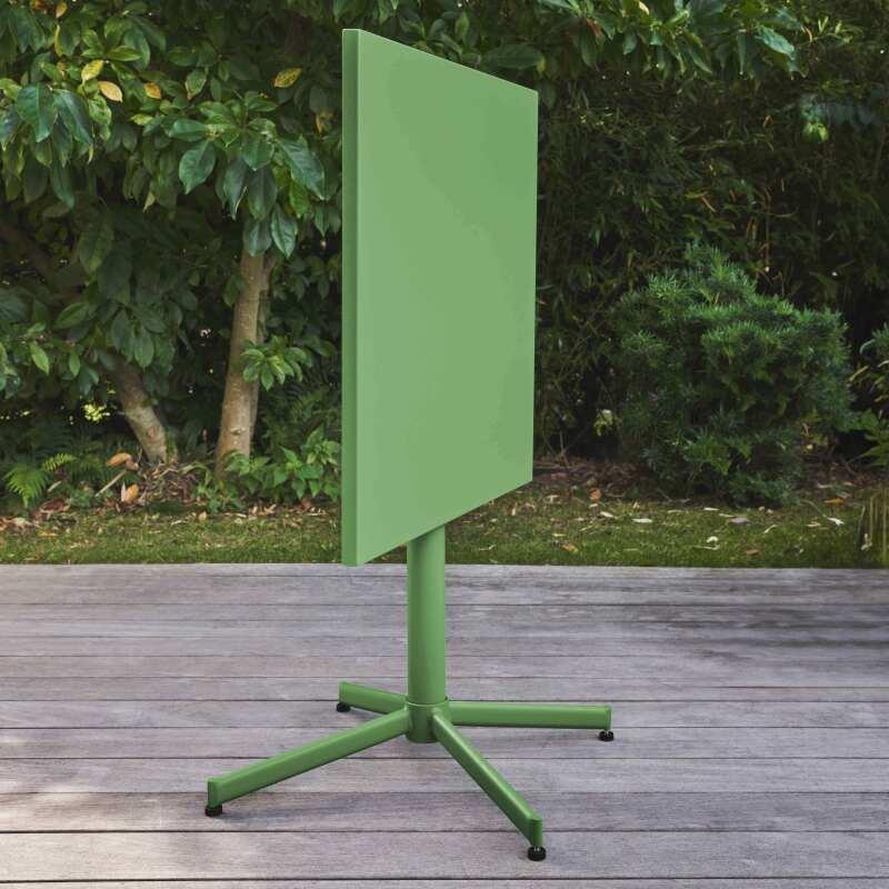 Table de restaurant carrée inclinalble en métal 4 personnes 70x70 cm