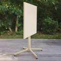 Table de restaurant carrée inclinalble en métal 4 personnes 70x70 cm