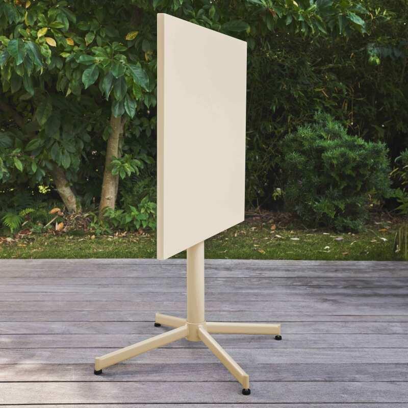 Table de restaurant carrée inclinalble en métal 4 personnes 70x70 cm