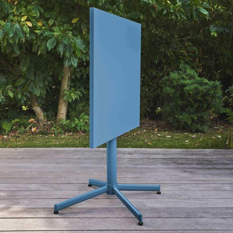 Table de restaurant carrée inclinalble en métal 4 personnes 70x70 cm