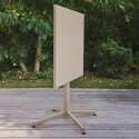 Table de restaurant carrée inclinalble en métal 4 personnes 70x70 cm