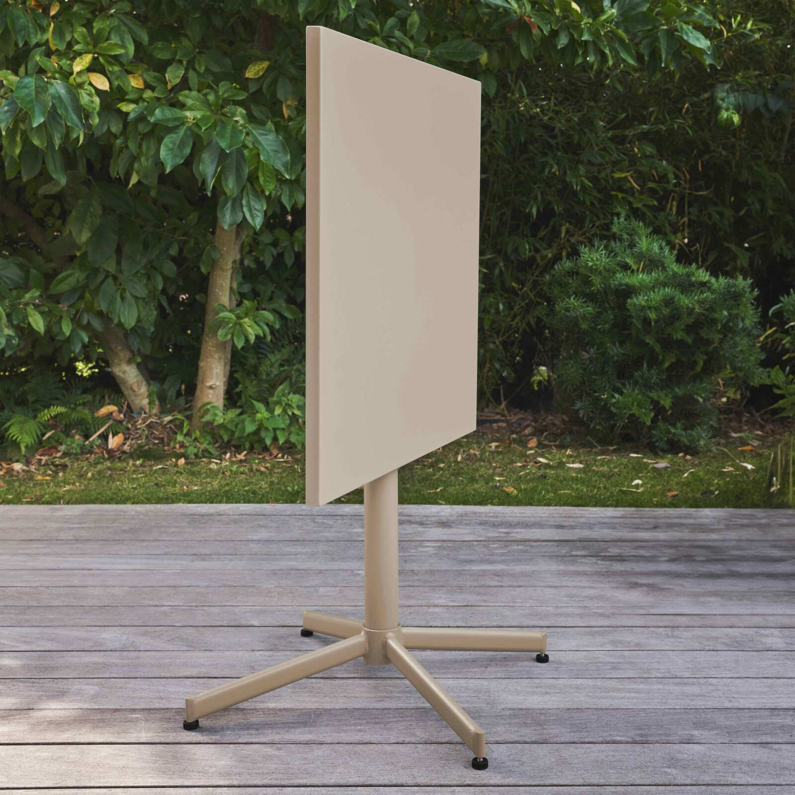 Table de restaurant carrée inclinalble en métal 4 personnes 70x70 cm