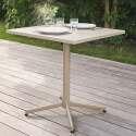 Table de restaurant carrée inclinalble en métal 4 personnes 70x70 cm