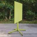 Table de restaurant carrée inclinalble en métal 4 personnes 70x70 cm