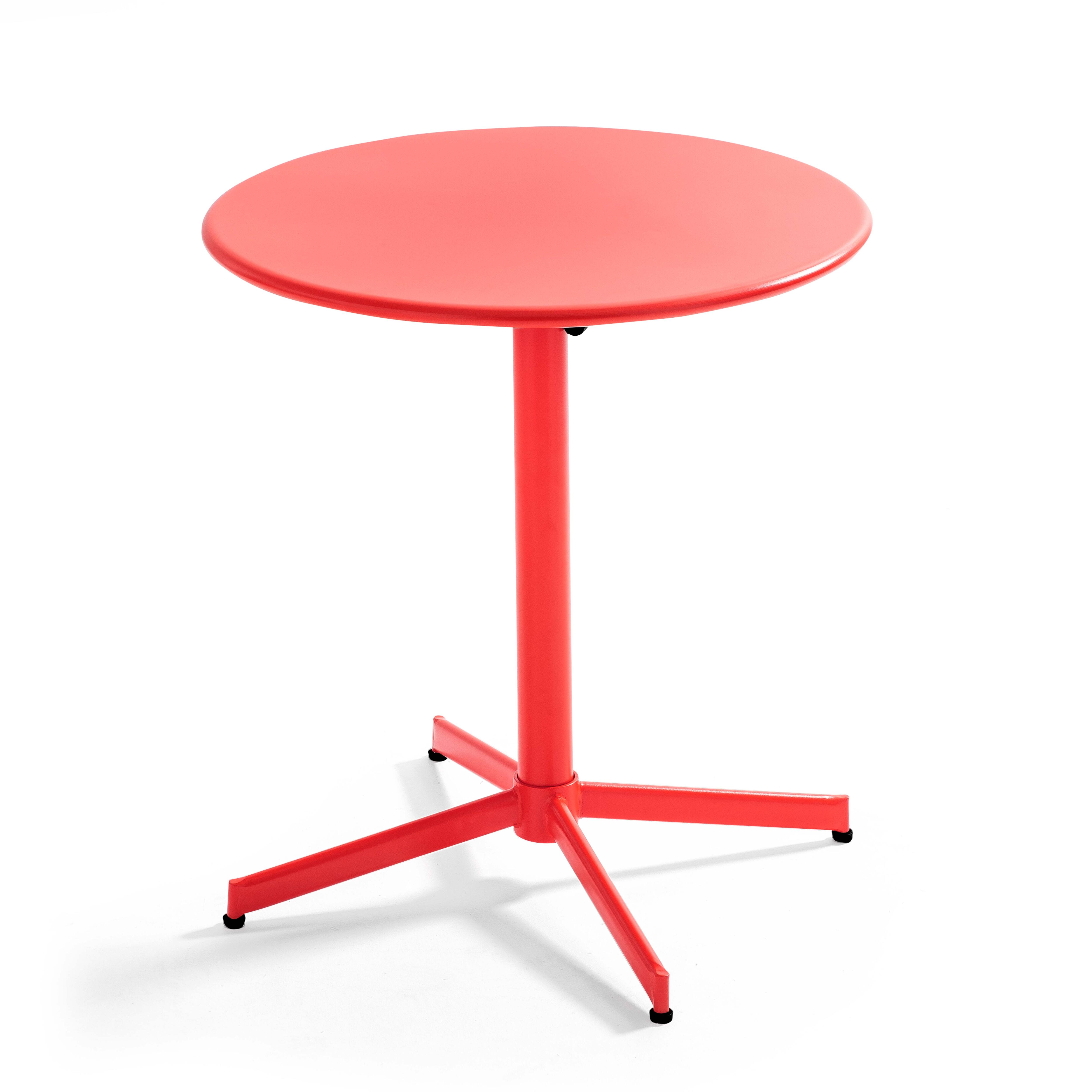 Table de restaurant bistrot ronde inclinable en métal 4 personnes Ø70x72 cm