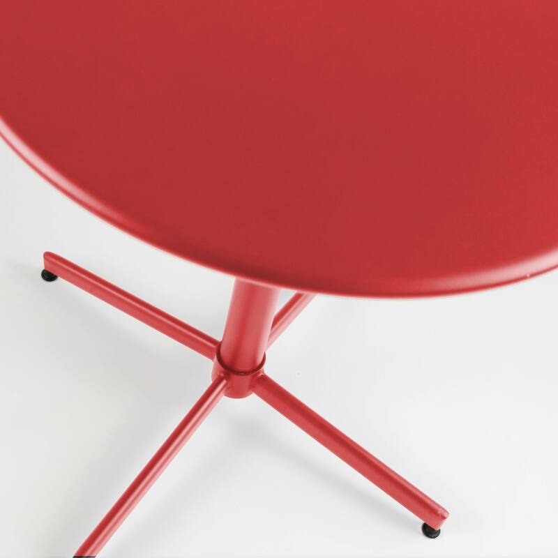 Table de restaurant bistrot ronde inclinable en métal 4 personnes Ø70x72 cm  (6/7)