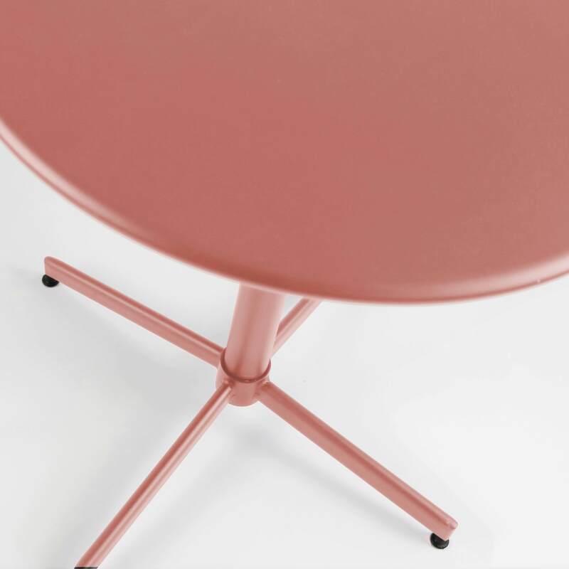 Table de restaurant bistrot ronde inclinable en métal 4 personnes Ø70x72 cm  (6/7)