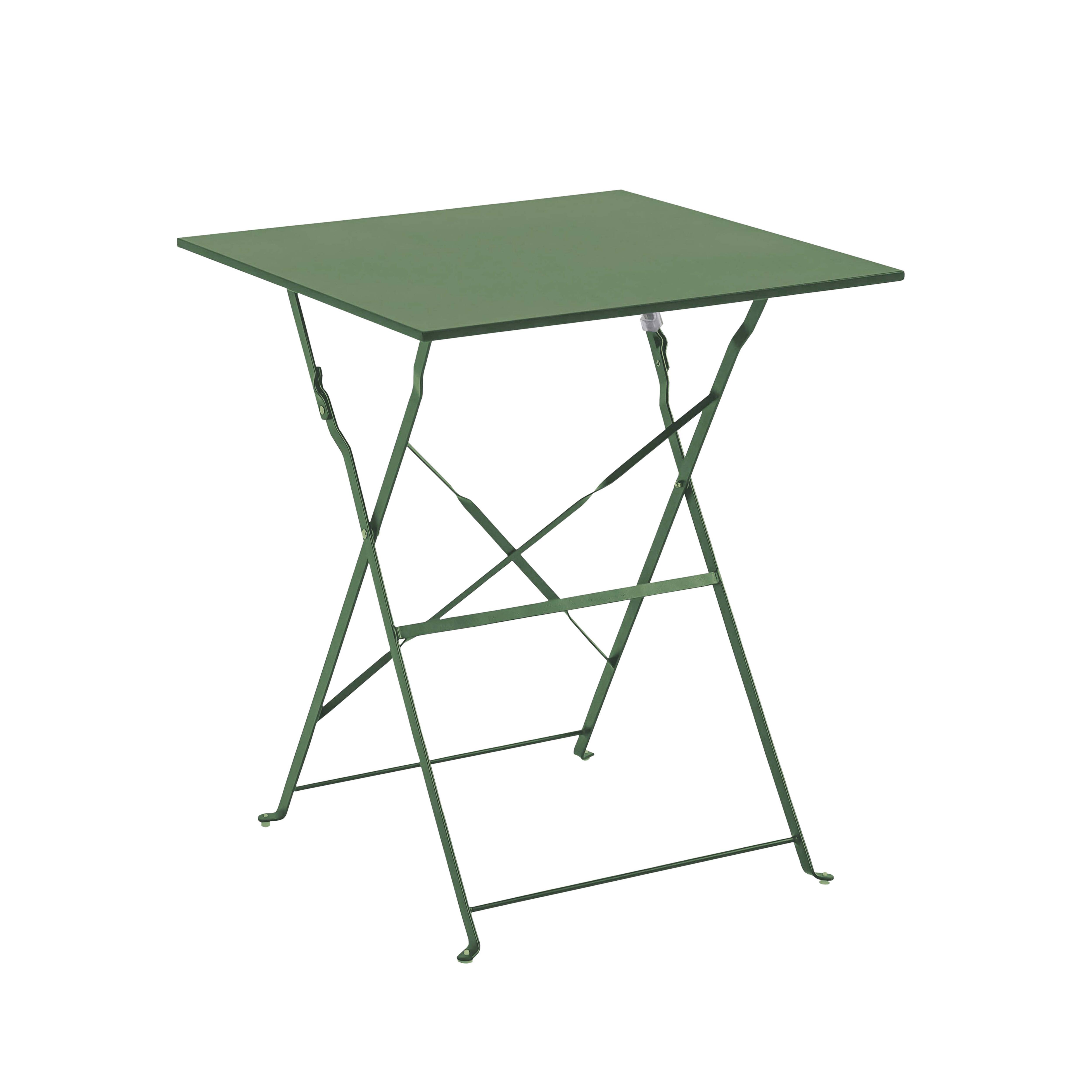 Table de restaurant bistrot carrée pliante en métal 2 personnes 60x60 cm