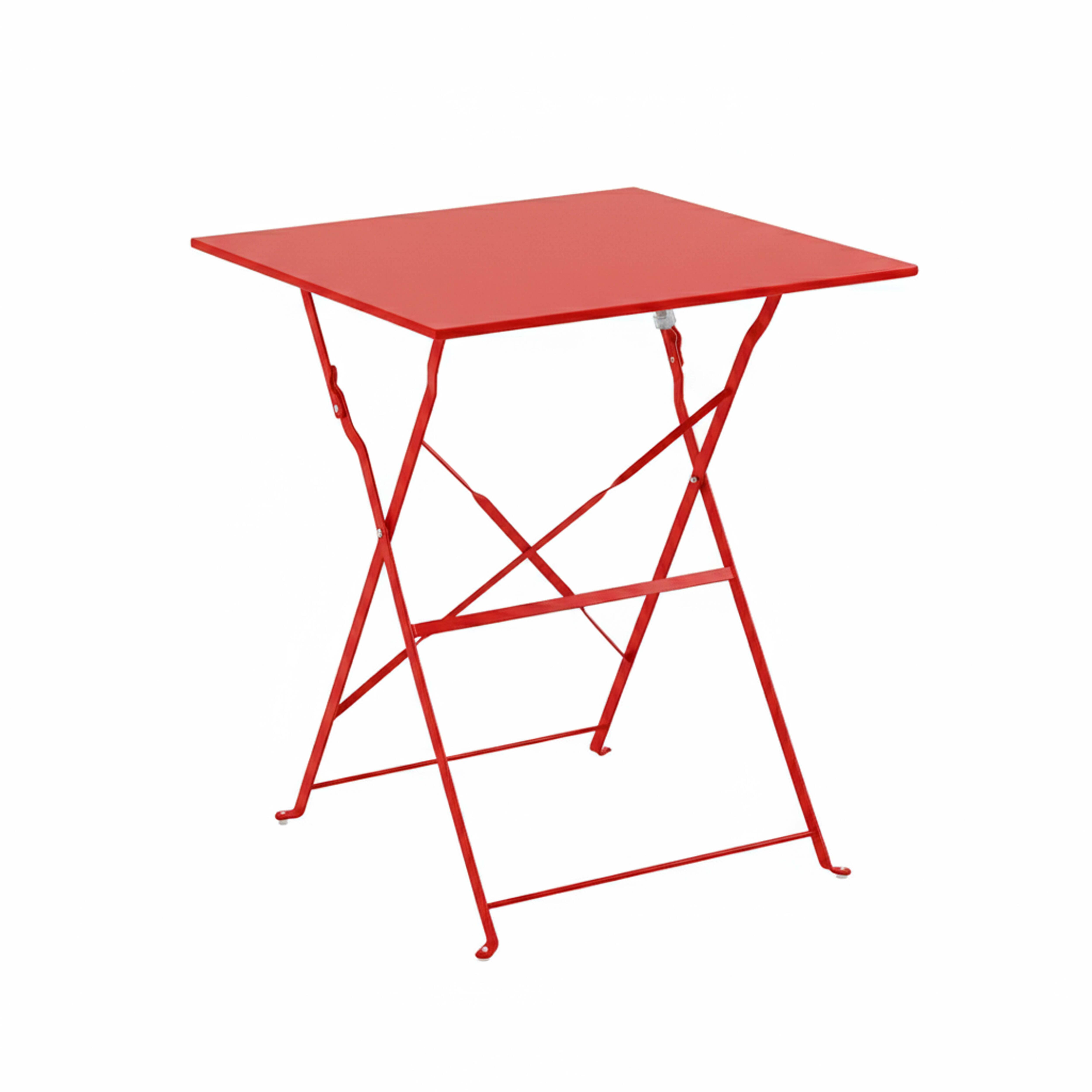 Table de restaurant bistrot carrée pliante en métal 2 personnes 60x60 cm