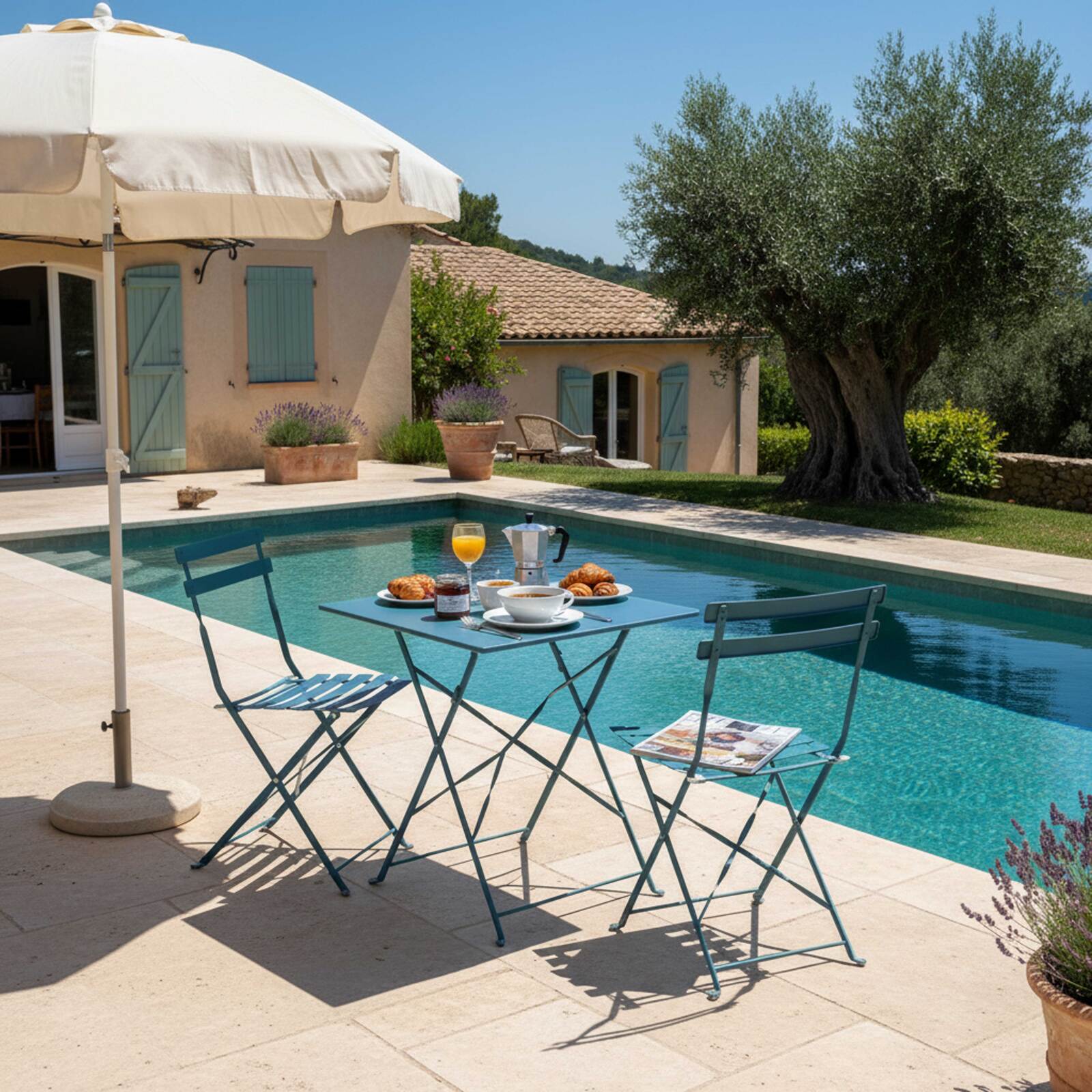 Table de restaurant bistrot carrée pliante en métal 2 personnes 60x60 cm