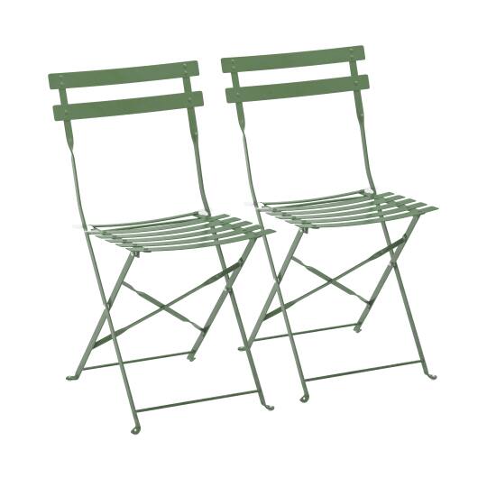 Chaises bistrot en métal pliantes - Lot de 2 | Mobeventpro