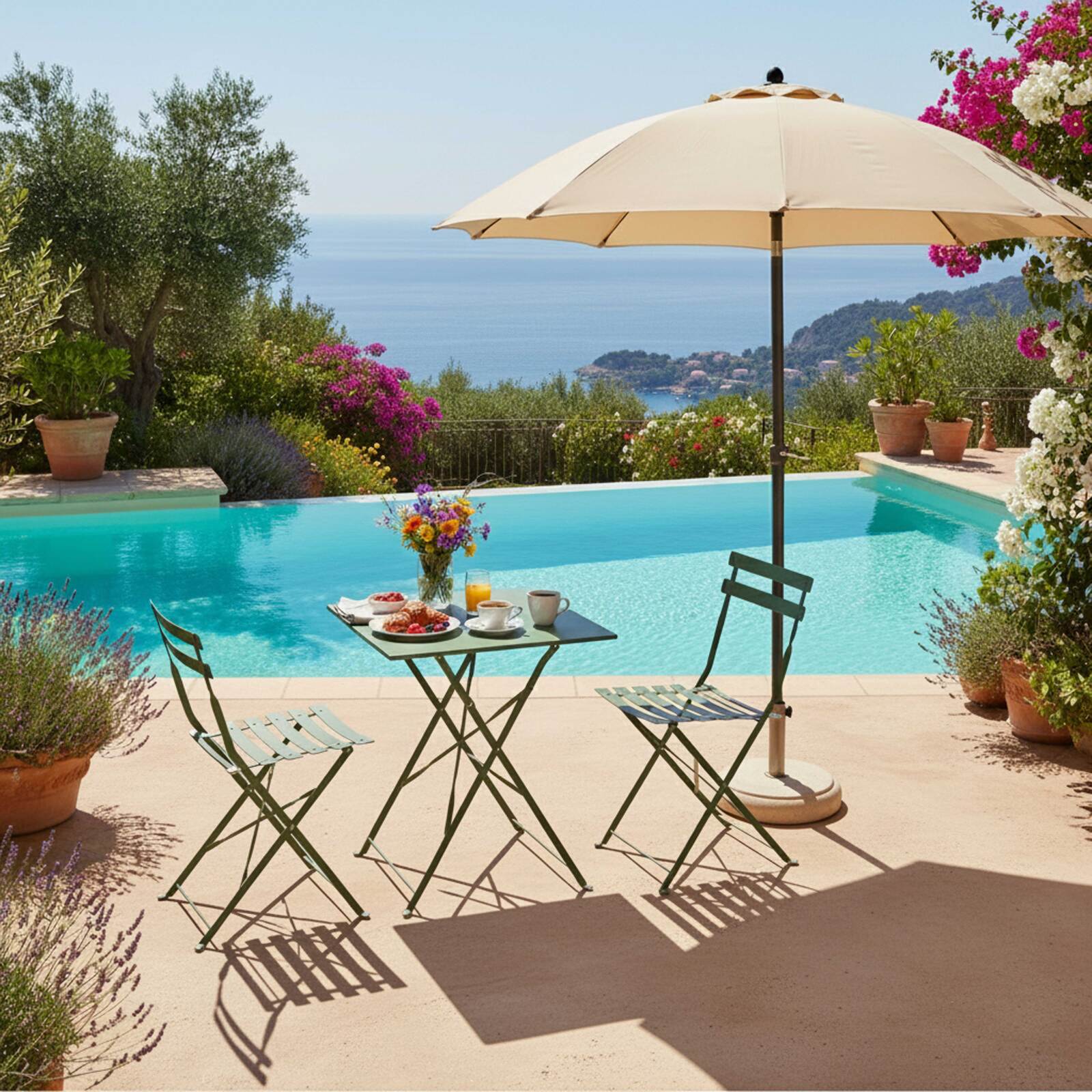 Chaises bistrot en métal pliantes - Lot de 2