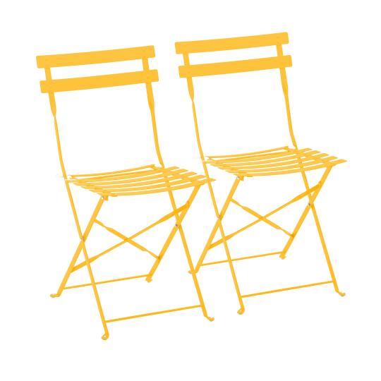 Chaises bistrot en métal pliantes - Lot de 2 | Mobeventpro