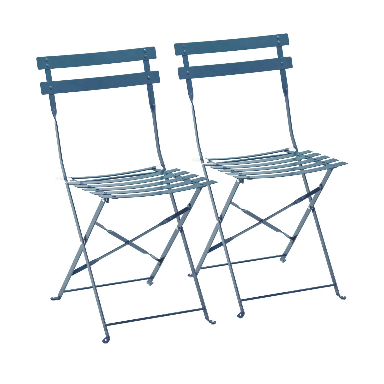 Chaises bistrot en métal pliantes - Lot de 2