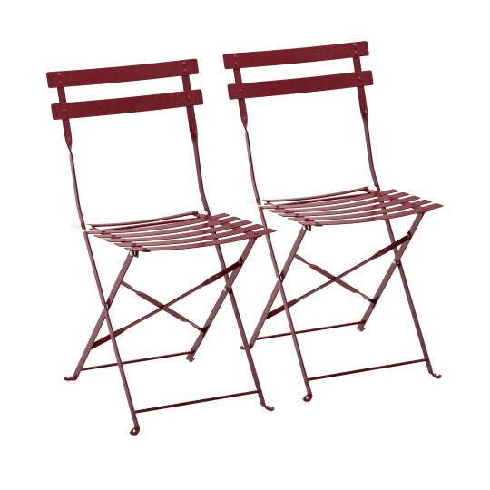 Chaises bistrot en métal pliantes - Lot de 2 | Mobeventpro