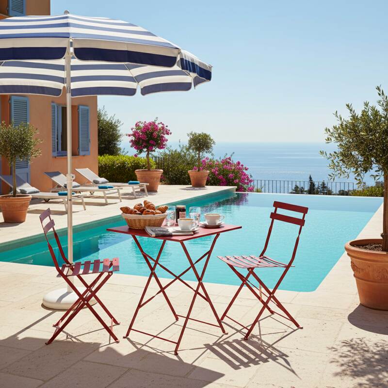 Chaises bistrot en métal pliantes - Lot de 2 (4/5)