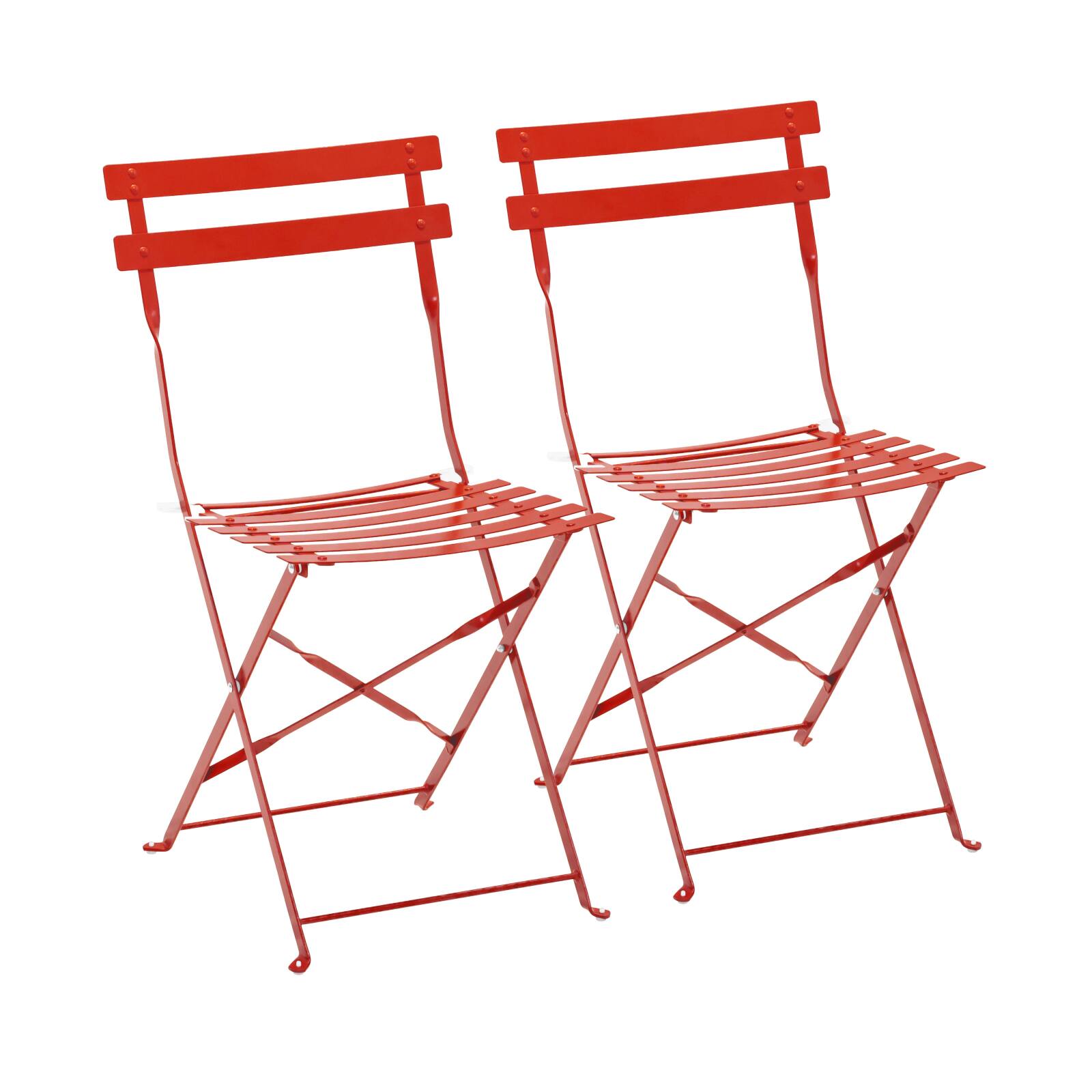 Chaises bistrot en métal pliantes - Lot de 2