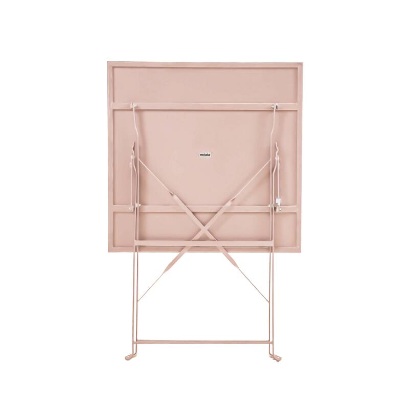 Table de terrasse bistrot carrée pliante en métal 60x60 cm et 2 chaises pliantes (4/8)