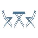 Table de terrasse bistrot carrée pliante en métal 60x60 cm et 2 chaises pliantes