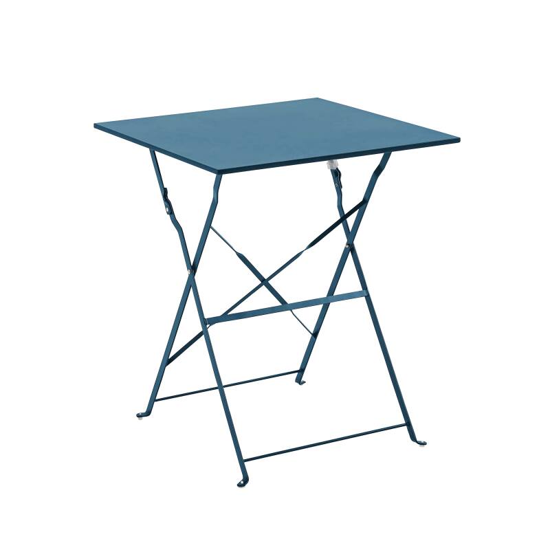 Table de terrasse bistrot carrée pliante en métal 60x60 cm et 2 chaises pliantes (3/7)