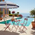 Table de terrasse bistrot carrée pliante en métal 60x60 cm et 2 chaises pliantes