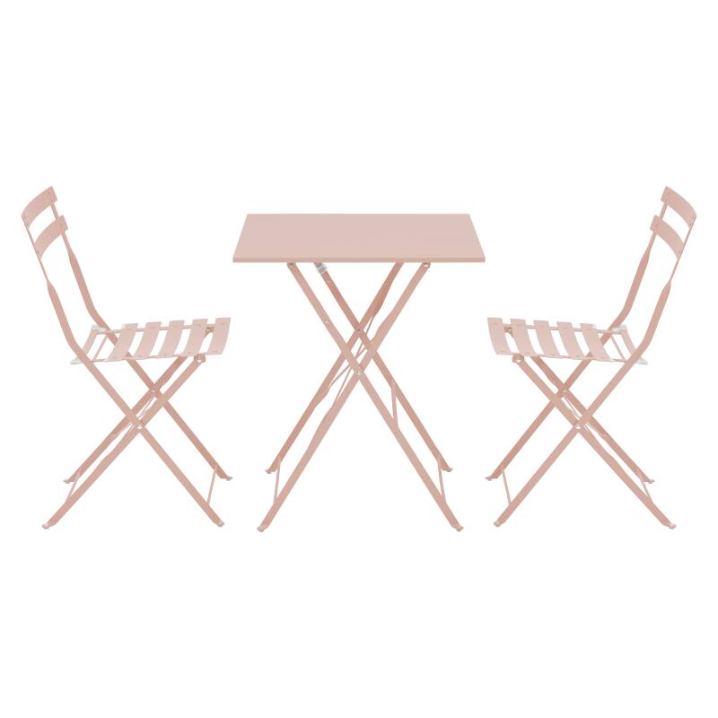 Table de terrasse bistrot carrée pliante en métal 60x60 cm et 2 chaises pliantes (2/8)