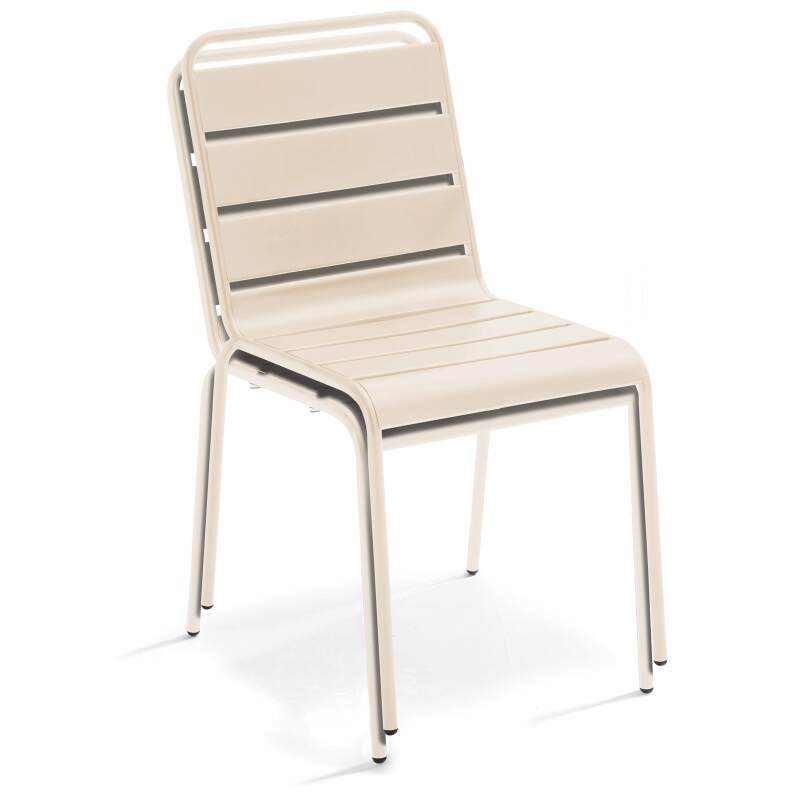 Table de terrasse de restaurant bistrot carré inclinable en métal avec pied encastrable 70x70 cm et 2 chaises (8/9)
