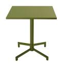 Table de terrasse de restaurant bistrot carrée inclinable en métal avec pied encastrable 70x70 cm et 2 chaises avec accoudoirs