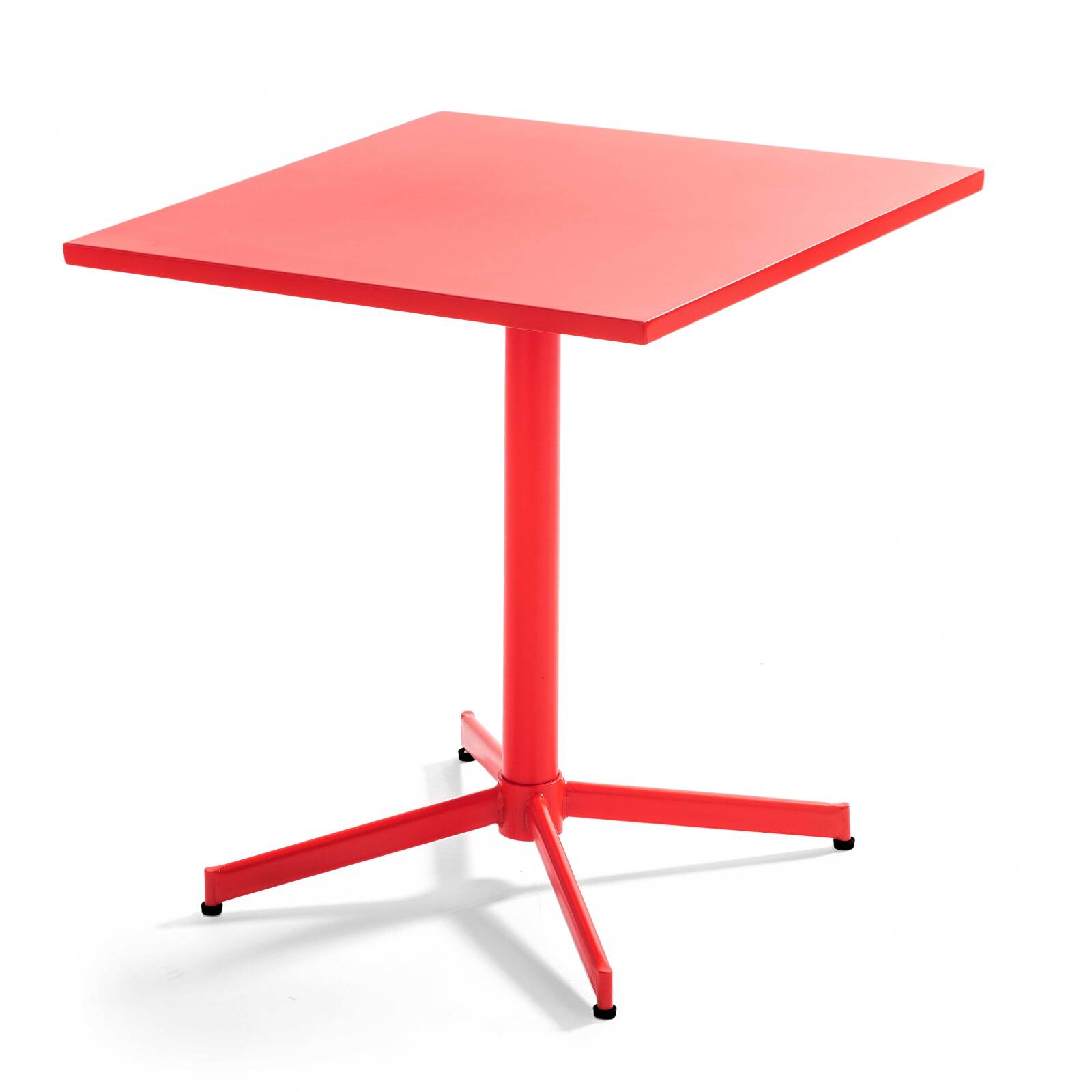 Table de terrasse de restaurant bistrot carrée inclinable en métal 70x70 cm et 2 chaises avec accoudoirs