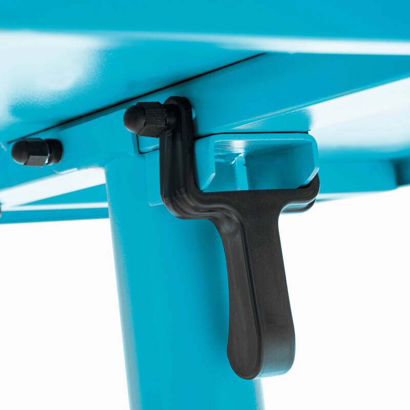 Table de terrasse de restaurant bistrot carrée inclinable en métal 70x70 cm et 2 chaises avec accoudoirs (5/9)