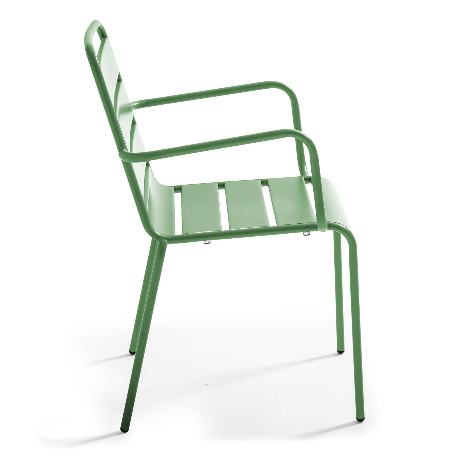 Table de terrasse de restaurant bistrot carrée inclinable en métal 70x70 cm et 2 chaises avec accoudoirs