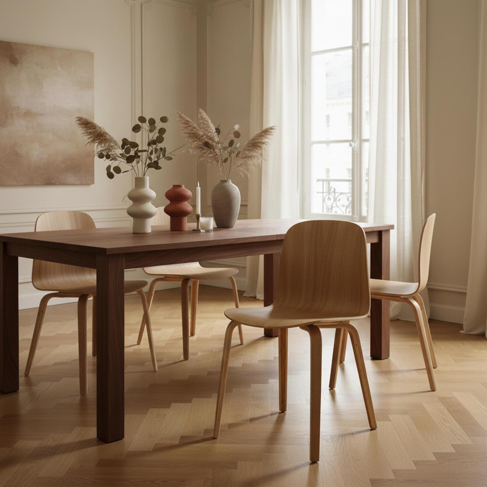 Chaises de restaurant en contreplaqué chêne naturel FSC® - Lot de 2