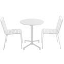 Table de terrasse bistrot ronde inclinable en métal Ø70 cm et 2 chaises