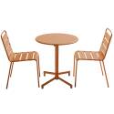 Table de terrasse bistrot ronde inclinable en métal Ø70 cm et 2 chaises