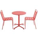 Table de terrasse bistrot ronde inclinable en métal Ø70 cm et 2 chaises