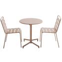 Table de terrasse bistrot ronde inclinable en métal Ø70 cm et 2 chaises
