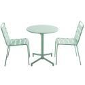 Table de terrasse bistrot ronde inclinable en métal Ø70 cm et 2 chaises