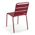 Table de terrasse de restaurant bistrot ronde inclinable en métal avec pied encastrable 70x70 cm et 2 chaises