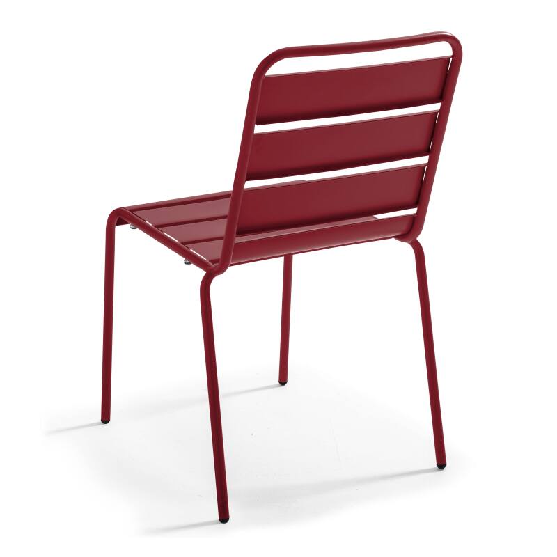 Table de terrasse de restaurant bistrot ronde inclinable en métal avec pied encastrable 70x70 cm et 2 chaises (10/11)