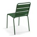 Table de terrasse de restaurant bistrot ronde inclinable en métal avec pied encastrable 70x70 cm et 2 chaises