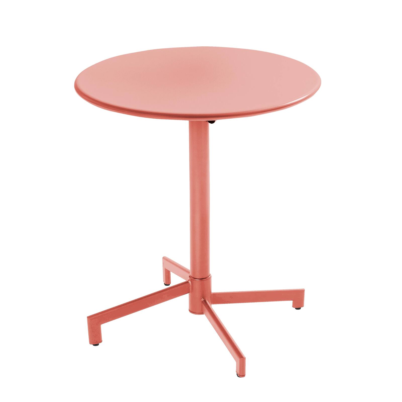 Table de terrasse bistrot ronde inclinable en métal avec pied encastrable 70x70 cm et 2 chaises avec accoudoirs