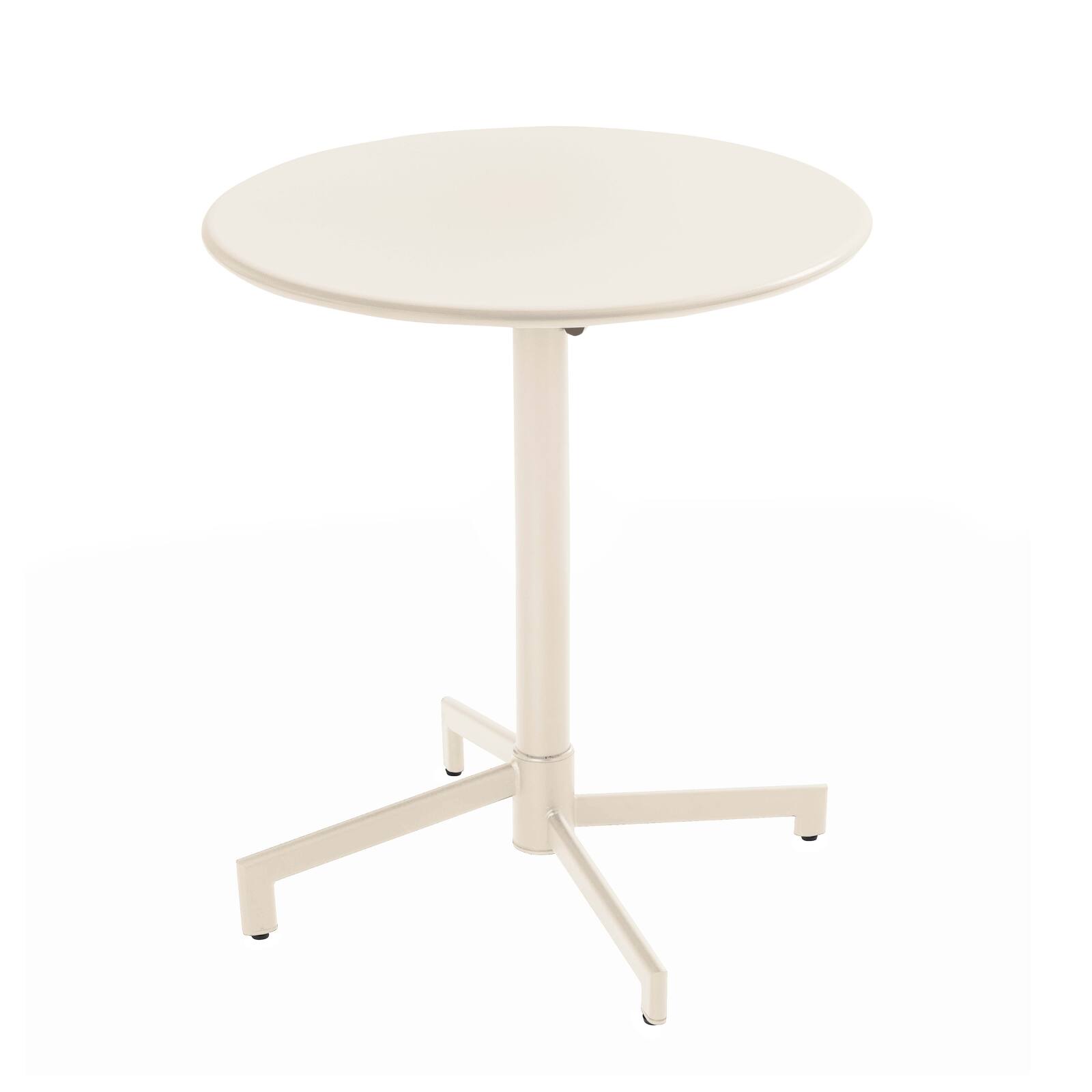 Table de terrasse bistrot ronde inclinable en métal avec pied encastrable 70x70 cm et 2 chaises avec accoudoirs