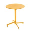 Table de terrasse bistrot ronde inclinable en métal avec pied encastrable 70x70 cm et 2 chaises avec accoudoirs