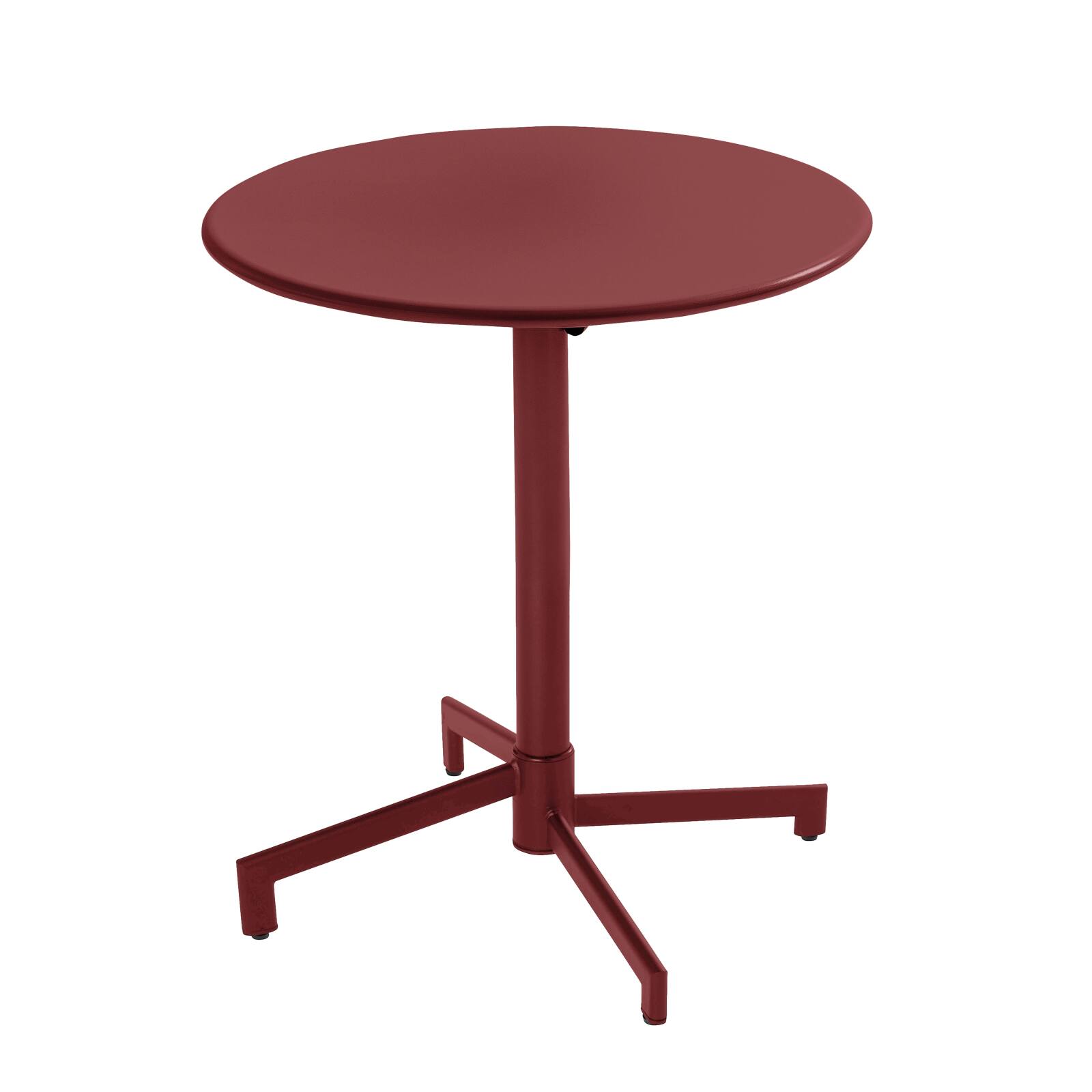 Table de terrasse bistrot ronde inclinable en métal avec pied encastrable 70x70 cm et 2 chaises avec accoudoirs