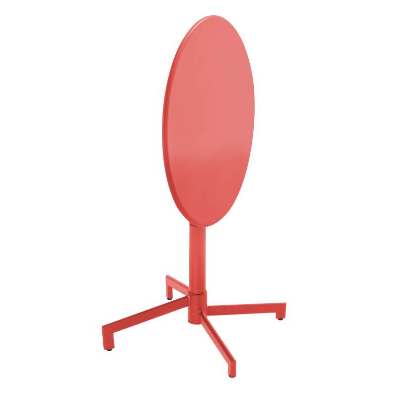 Table de terrasse bistrot ronde inclinable en métal avec pied encastrable 70x70 cm et 2 chaises avec accoudoirs (2/8)