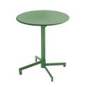 Table de terrasse bistrot ronde inclinable en métal avec pied encastrable 70x70 cm et 2 chaises avec accoudoirs