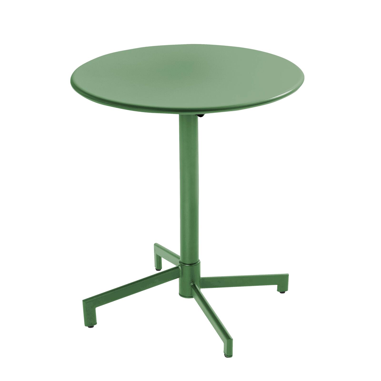 Table de terrasse bistrot ronde inclinable en métal avec pied encastrable 70x70 cm et 2 chaises avec accoudoirs
