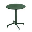 Table de terrasse bistrot ronde inclinable en métal avec pied encastrable 70x70 cm et 2 chaises avec accoudoirs