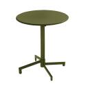 Table de terrasse bistrot ronde inclinable en métal avec pied encastrable 70x70 cm et 2 chaises avec accoudoirs