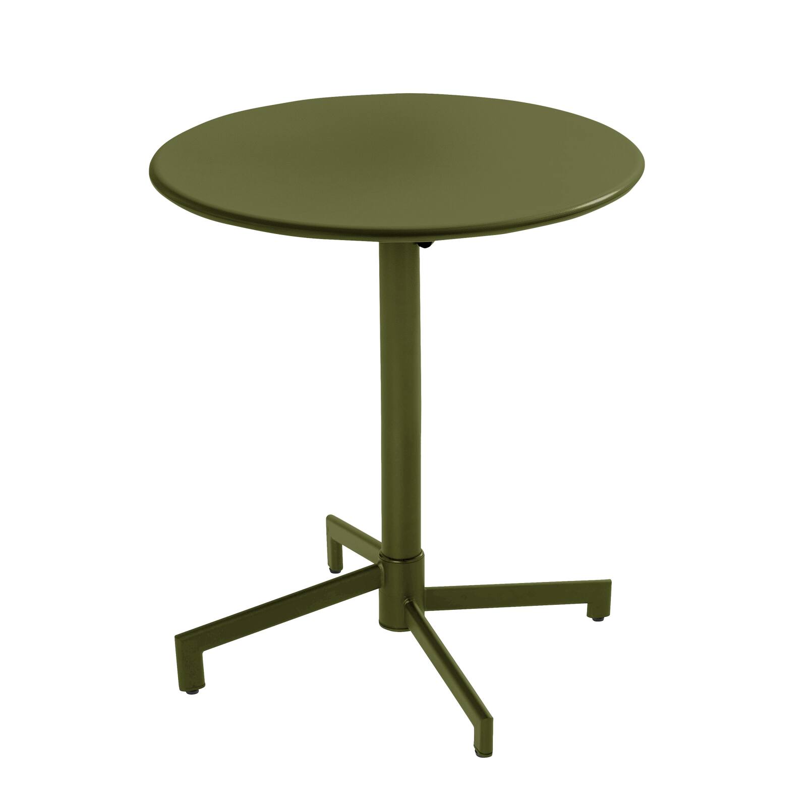 Table de terrasse bistrot ronde inclinable en métal avec pied encastrable 70x70 cm et 2 chaises avec accoudoirs